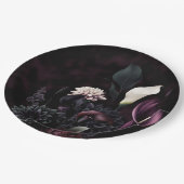 Assiettes En Carton Dark Moody Romantic Floral Mariage blanc (Angle)