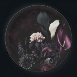 Assiettes En Carton Dark Moody Romantic Floral Mariage blanc<br><div class="desc">Customisez avec tout texte. Des éléments correspondants sont disponibles.</div>