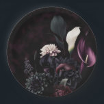 Assiettes En Carton Dark Moody Romantic Floral Mariage blanc<br><div class="desc">Customisez avec tout texte. Des éléments correspondants sont disponibles.</div>