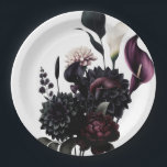 Assiettes En Carton Dark Moody Romantic Floral Mariage blanc<br><div class="desc">Customisez avec tout texte. Des éléments correspondants sont disponibles.</div>