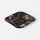 Assiettes En Carton Dark Moody Romantic Floral Néerlandais Mariage (Angulaire)