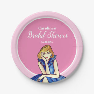 Assiettes En Carton Dark Royal Blue Cocktail Gown Illustration de mode