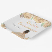 Assiettes En Carton Dark Skin Princess Peach Floral Quinceanera (Angulaire)