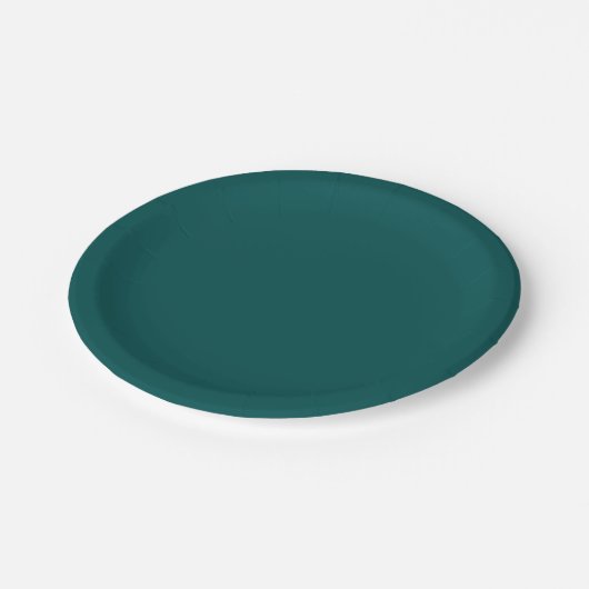 Assiettes En Carton Dark Teal Solid Color (Angle)