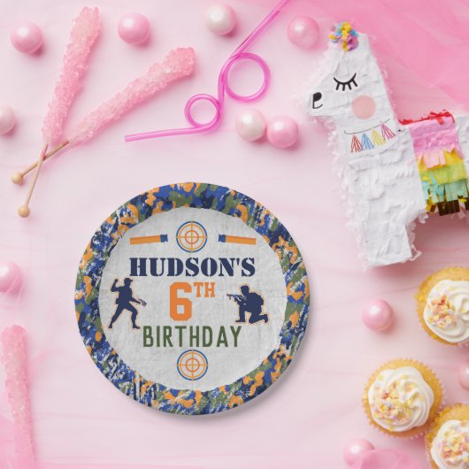 Assiettes En Carton Dart fête d'anniversaire Militaire Camo Soldats no (Fête)