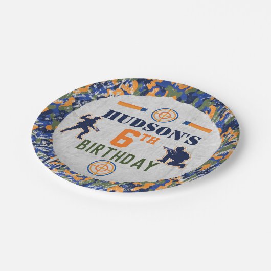 Assiettes En Carton Dart fête d'anniversaire Militaire Camo Soldats no (Angle)