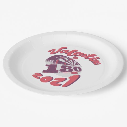 Assiettes En Carton Darts est ma Saint Valentin 2021 (Angle)