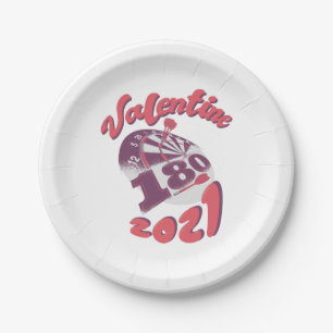 Assiettes En Carton Darts est ma Saint Valentin 2021