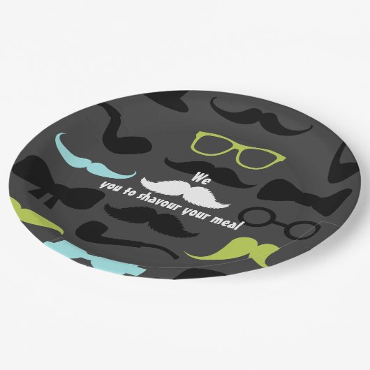 Assiettes En Carton Dashing Little Man Mustache Party (Angle)