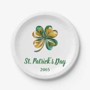 Assiettes En Carton Daté Shamrock de la Saint Patrick