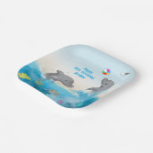 Assiettes En Carton Dauphin à main volleyball Splash Ocean (Angulaire)