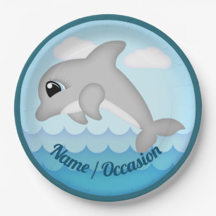 Assiettes En Carton Dauphin, Animaux de mer, Plaques de fête de la Vie