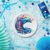 Assiettes En Carton Dauphin coloré (Fête)