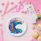 Assiettes En Carton Dauphin coloré (Fête)