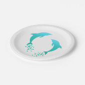 Assiettes En Carton Dauphin sautant de turquoise avec la plaque à (Angle)