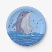Assiettes En Carton Dauphin Splash (Devant)
