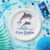 Assiettes En Carton Dauphins (Fête)
