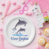 Assiettes En Carton Dauphins (Fête)