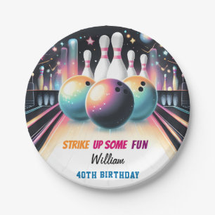 Assiettes En Carton Day Neon Boy Kids Team Event Bowling 21st Birthday