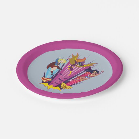 Assiettes En Carton DC Super Hero Girls Trio (Angle)