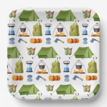 Assiettes en carton de camping, fête en plein air