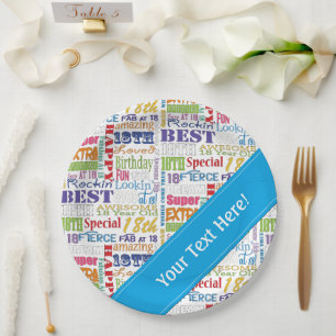 Assiettes En Carton De fête d'anniversaire cadeaux uniques et 18èmes