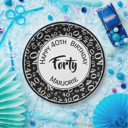 Assiettes En Carton De fête d'anniversaire de nombre motif (Fête)