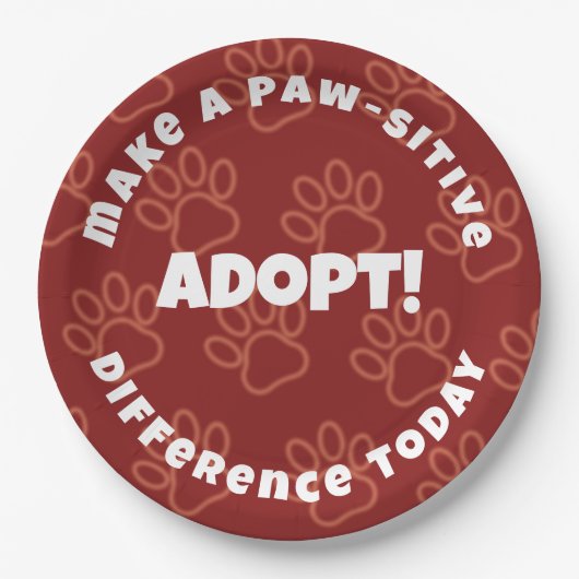 Assiettes En Carton De mignons Pawprints rouges font une différence pa (Devant)