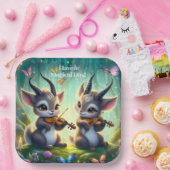 Assiettes En Carton De mignons saolas jouent aux violons dans une forê (Fête)