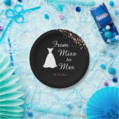 Assiettes En Carton De Mlle à Mme Mariage Fête des mariées de robe (Fête)