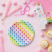 Assiettes En Carton De plus larges coeurs d'arc-en-ciel de spectre (Fête)