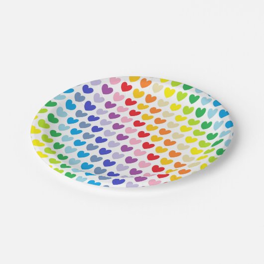 Assiettes En Carton De plus larges coeurs d'arc-en-ciel de spectre (Angle)