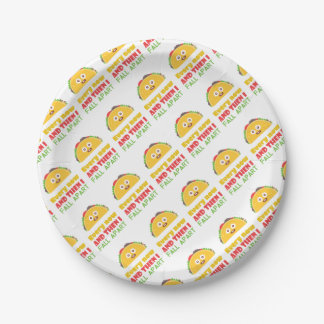 Assiettes En Carton De temps à autre je tombe taco à part drôle mardi