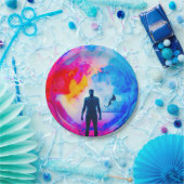 Assiettes En Carton Debout dans les couleurs (Fête)