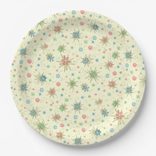 Assiettes En Carton Début atomique de l'ère spatiale rétro (Devant)