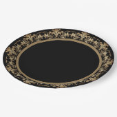 Assiettes En Carton Décadence des années 20 | Gold Black Art Déco mode (Angle)