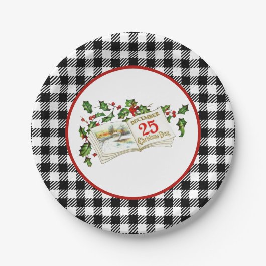 Assiettes En Carton Décembre 25ème 7" Plaque papier rond (Devant)