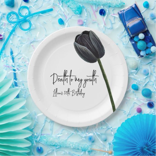 Assiettes En Carton Décès à mes 20 ans Invitation d'anniversaire (Fête)