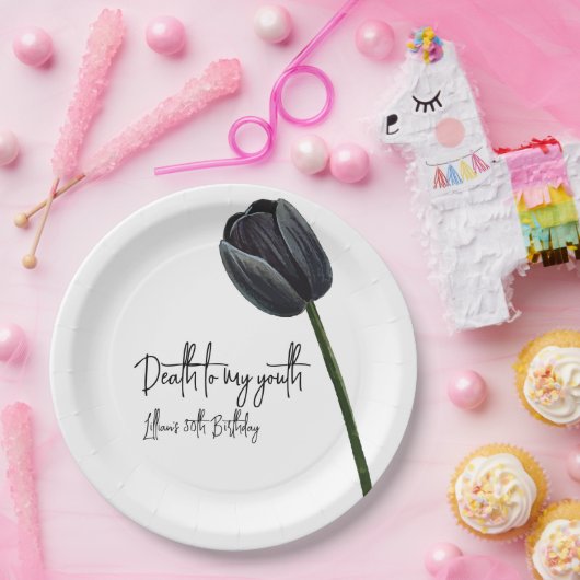 Assiettes En Carton Décès à mes 20 ans Invitation d'anniversaire (Fête)