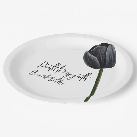 Assiettes En Carton Décès à mes 20 ans Invitation d'anniversaire (Angle)