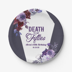 Assiettes En Carton Décès à mes cinquante Floral 60e Anniversaire