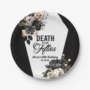 Assiettes En Carton Décès à mes cinquante Floral 60e Anniversaire