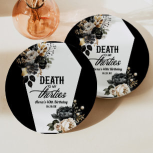 Assiettes En Carton Décès à mes trente Floral 40e Anniversaire