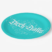 Assiettes En Carton Deck Halls Moderne Noël Aqua Bleu Turquoise (Angle)