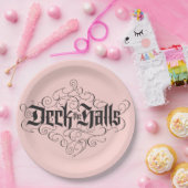 Assiettes En Carton Deck Halls Moderne Noir rose (Fête)