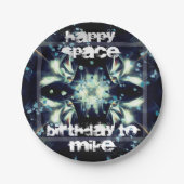 Assiettes En Carton Déco Espace étoile et votre texte (Devant)