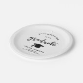 Assiettes En Carton Décontracté Graduate manuscrit Script Félicitation (Angle)