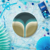 Assiettes En Carton Décor à deux arches de style rétro (Fête)