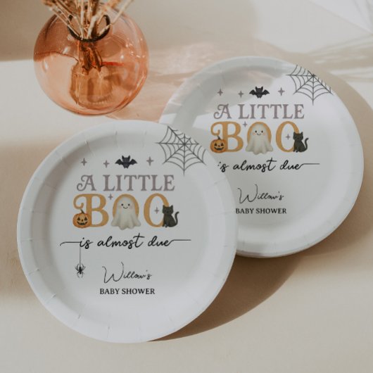 Assiettes En Carton Décor Baby shower de Little Boo Halloween