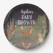 Assiettes En Carton Décor Baby shower en bois enchanté (Devant)